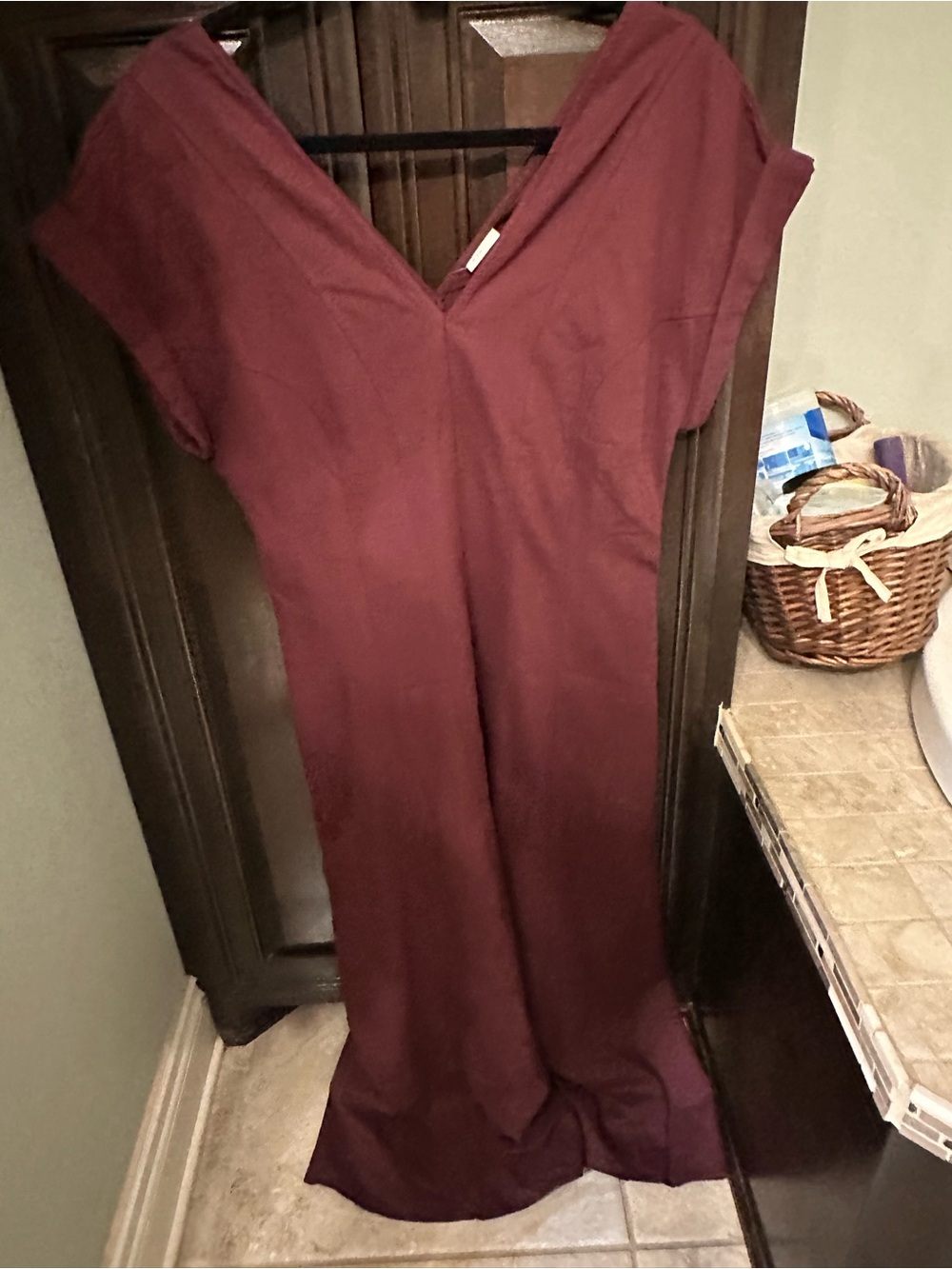 a new day V-Neck Maxi Dress in Deep Wine